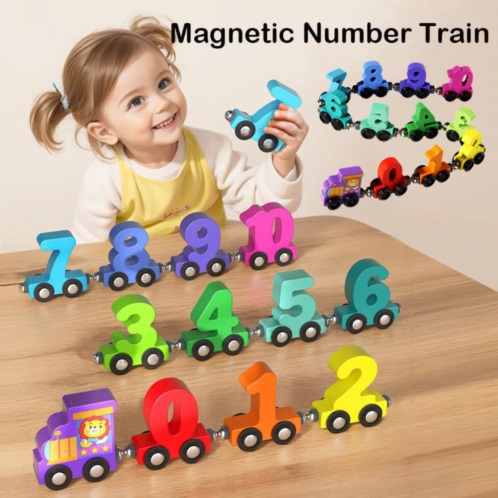 Kids Education Number - مجموعة قطار ألعاب رقمية ملونة مغناطيسية